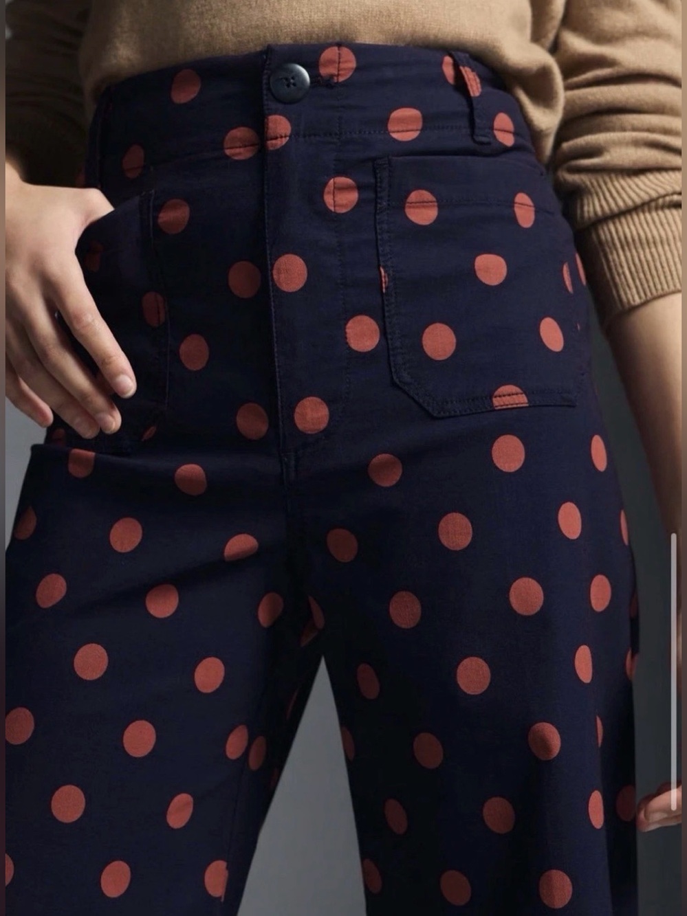 Maeve Navy polka dot Colette Pants- size 30